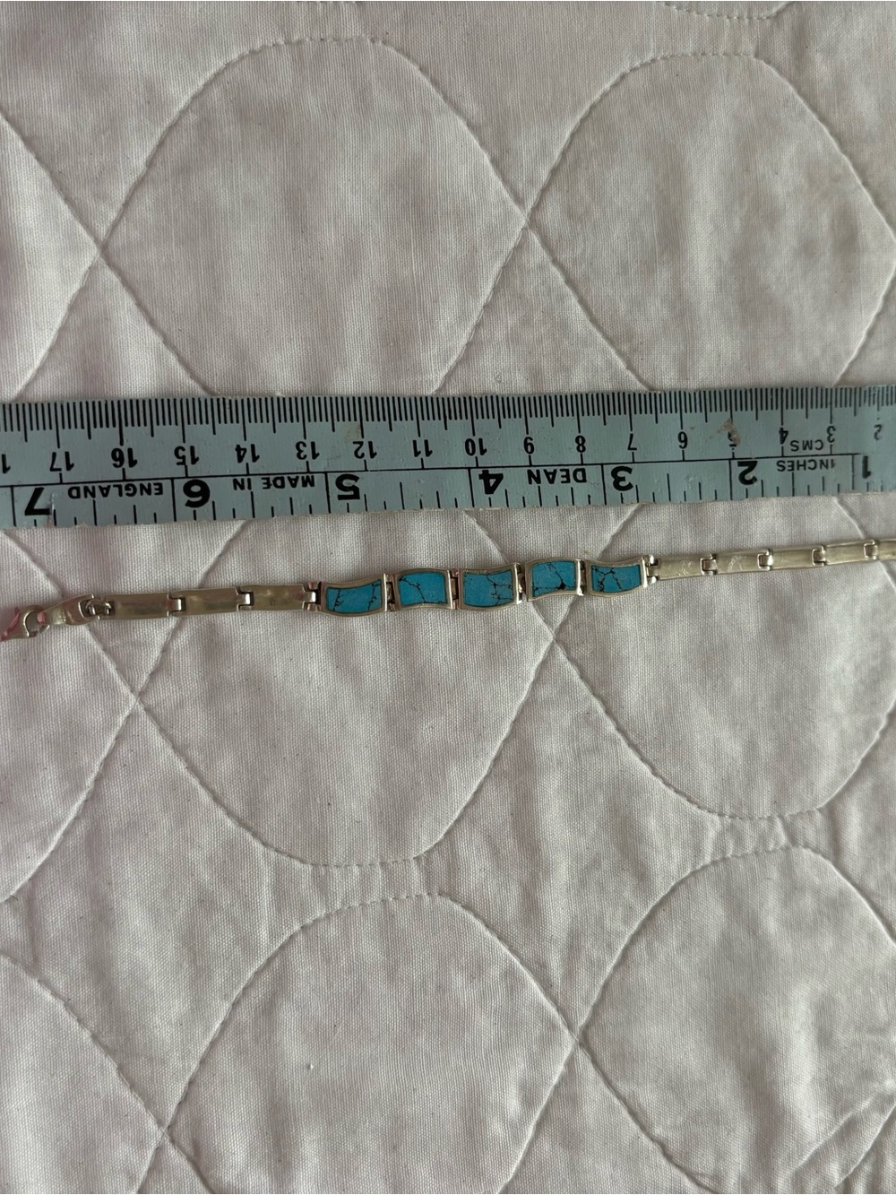 Sterling Silver Turquoise Inlay Link Bracelet